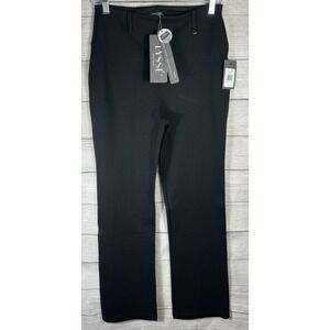 Lysse Women's Sz L Black PullOn Viscose Blend Stretch Ankle Zip Minimalist Pants